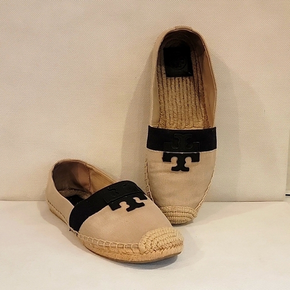 TORY BURCH‎ CANVAS WESTON ESPADRILLES FLATS (sz 8.5) - Picture 1 of 8